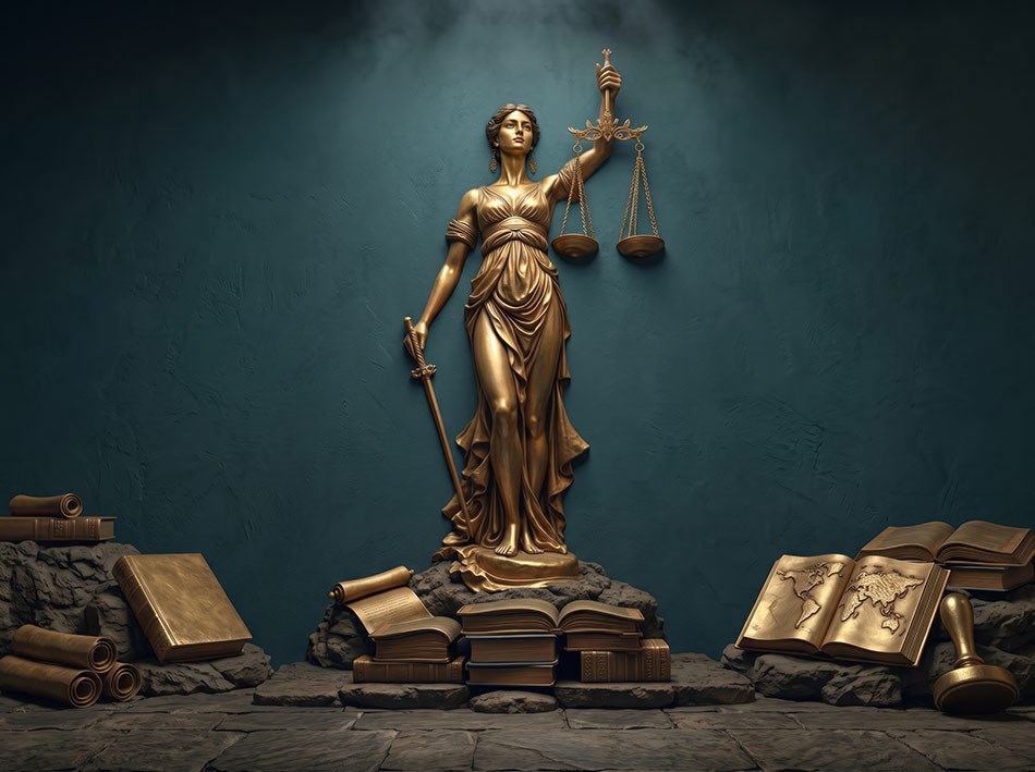 Themis Heykeli Duvar Kağıdı – Hukuk Bürosu Dekorasyonu