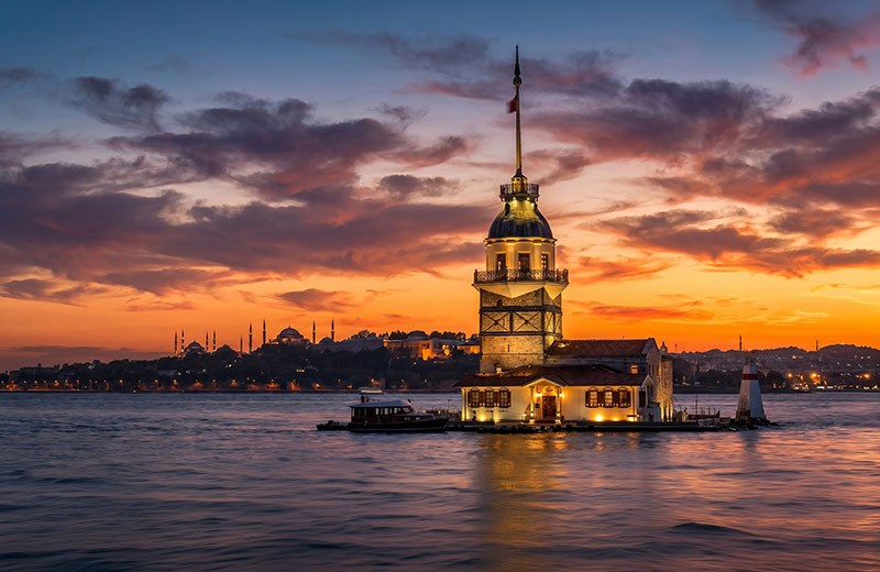 Kız Kulesi Gün Batımı Manzaralı Duvar Kağıdı