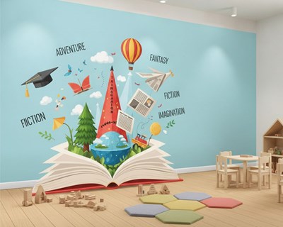 Sihirli Kitap ve Macera İllüstrasyon Duvar Kağıdı
