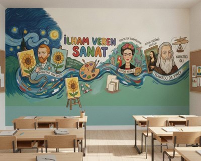 Van Gogh, Frida ve Da Vinci Temalı Sanat Duvar Kağıdı