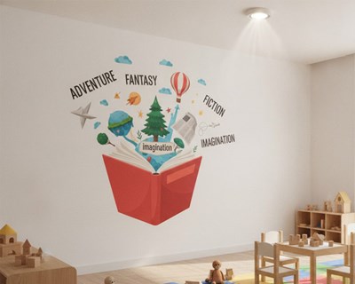 3D Kitap Dünyası Temalı Duvar Kağıdı