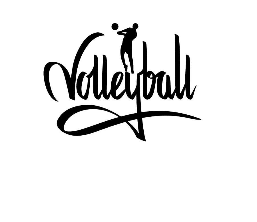 Beyaz Zemin Üstü Voleybol Yazılı Duvar Kağıdı