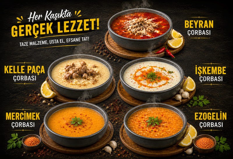 Çorba Dükkanı İçin Çorba Menülü Duvar Kağıdı