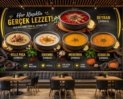 Yöresel Çorba Çeşitleri Lokanta Duvar Kağıdı