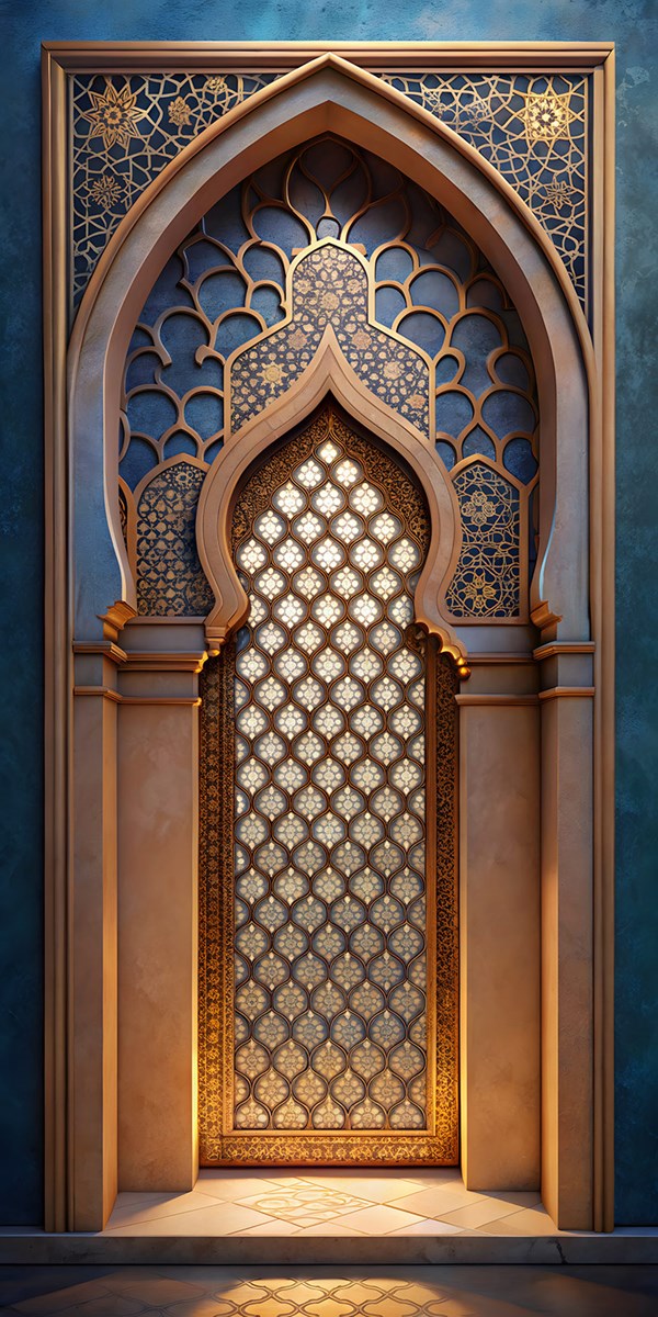 3D Işıltılı Mihrap Desenli Duvar Kağıdı