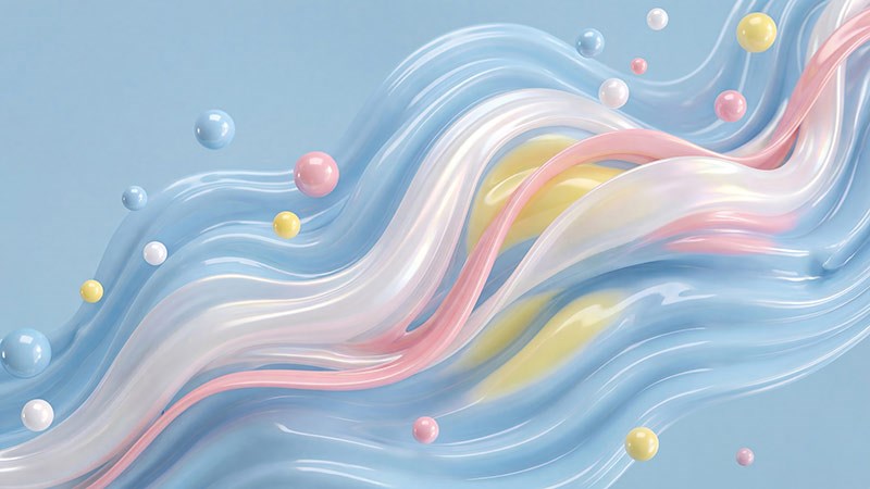 Pastel Tonda Dalgalı 3D Duvar Kağıdı